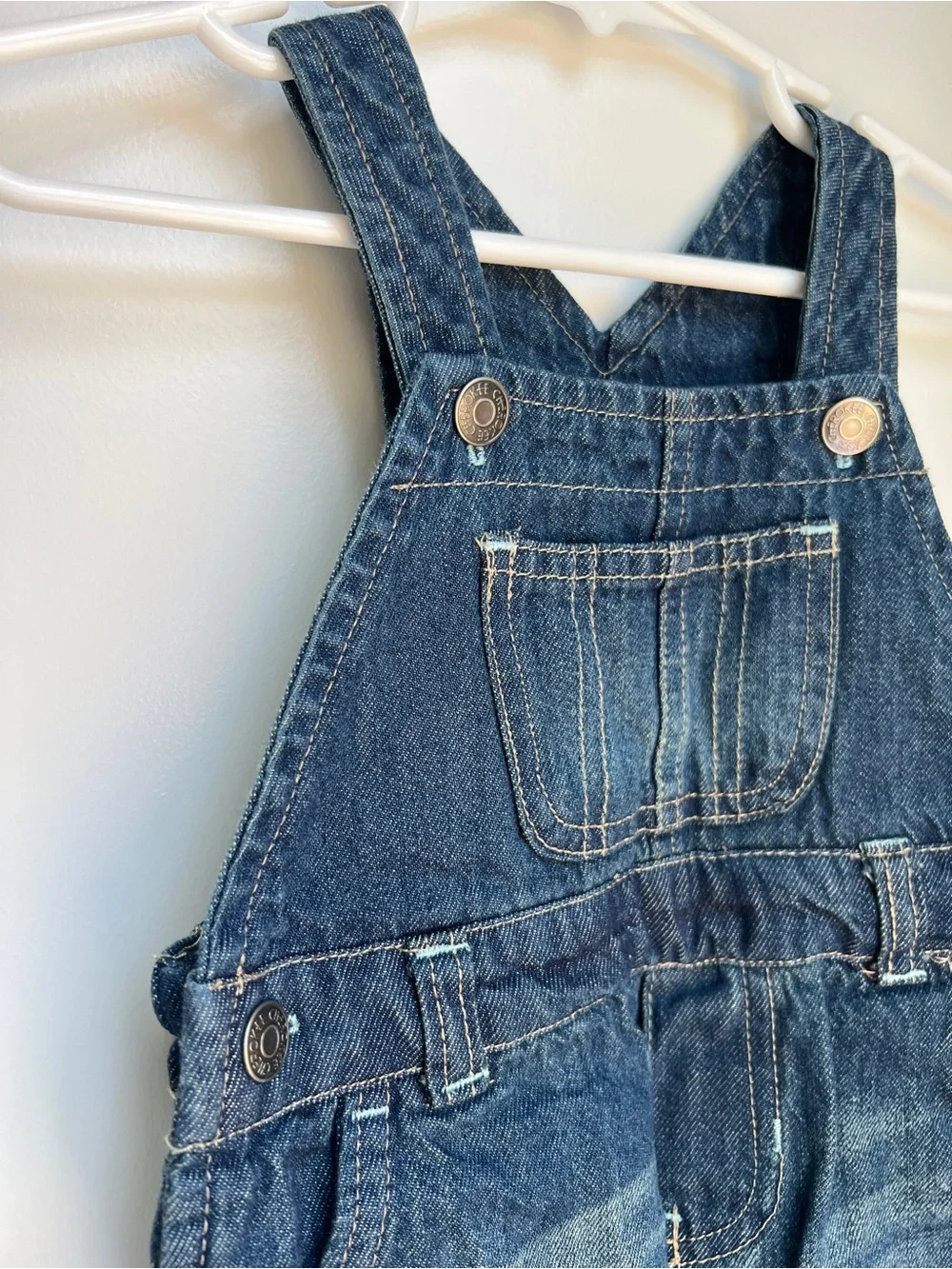 Cherokee Denim Short Overalls 6-9 Months | Classic Baby Jean Romper